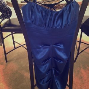 Royal blue satin dress